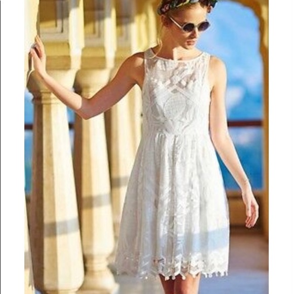 Anthropologie White Pineapple Dress - Picture 2 of 6